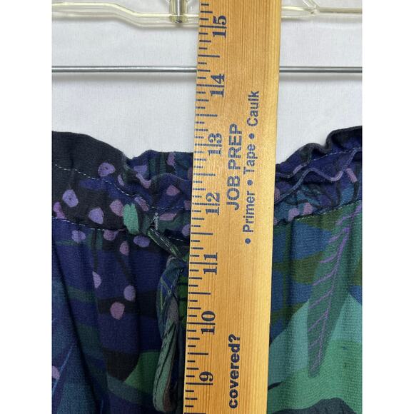 Farm for Anthropologie Women's Small Green/Blue Peacock Print Jungle Boho Pants - Picture 7 of 11